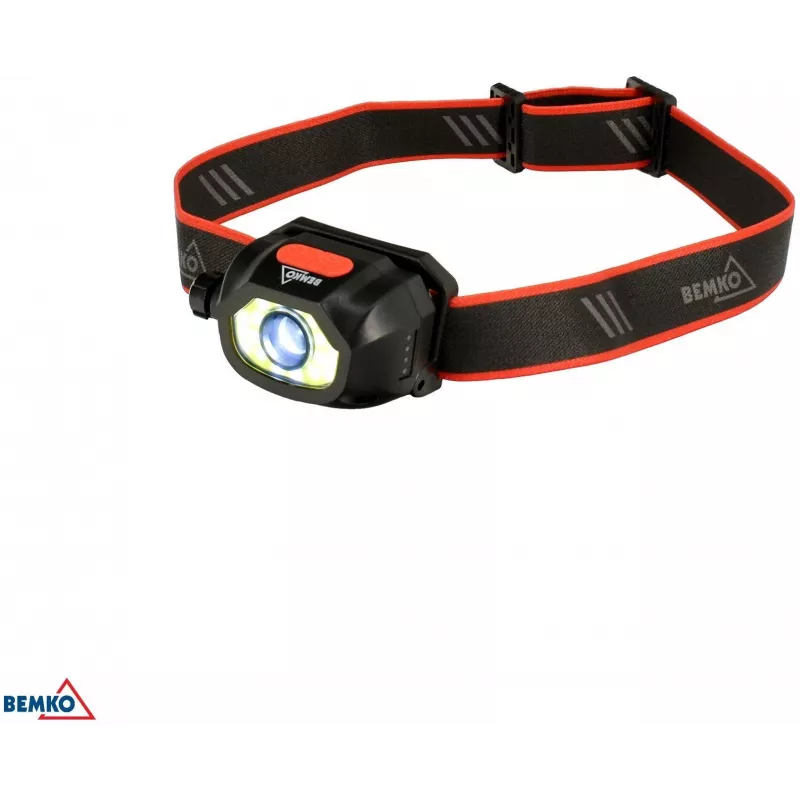 BEMKO C49-LTC02 Multifunction Rechargeable LED Headlamp, 200lm, 6500K, 1200mAh, IP44