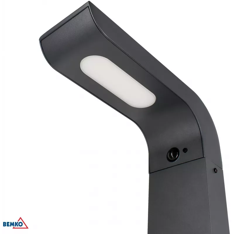 BEMKO SOLVEO Hybrid LED Garden Bollard Light 7W 600lm CCT 3000K/4000K/6500K 80cm IP65 Dark Grey with PIR Sensor