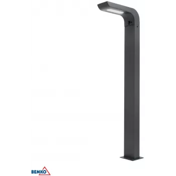 BEMKO SOLVEO Hybrid LED Garden Bollard Light 7W 600lm CCT 3000K/4000K/6500K 80cm IP65 Dark Grey with PIR Sensor