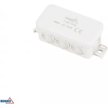 BEMKO Surface-Mounted Installation Box 85x45x37mm IP55 8 Entries Light Grey E04-PI08-IP55