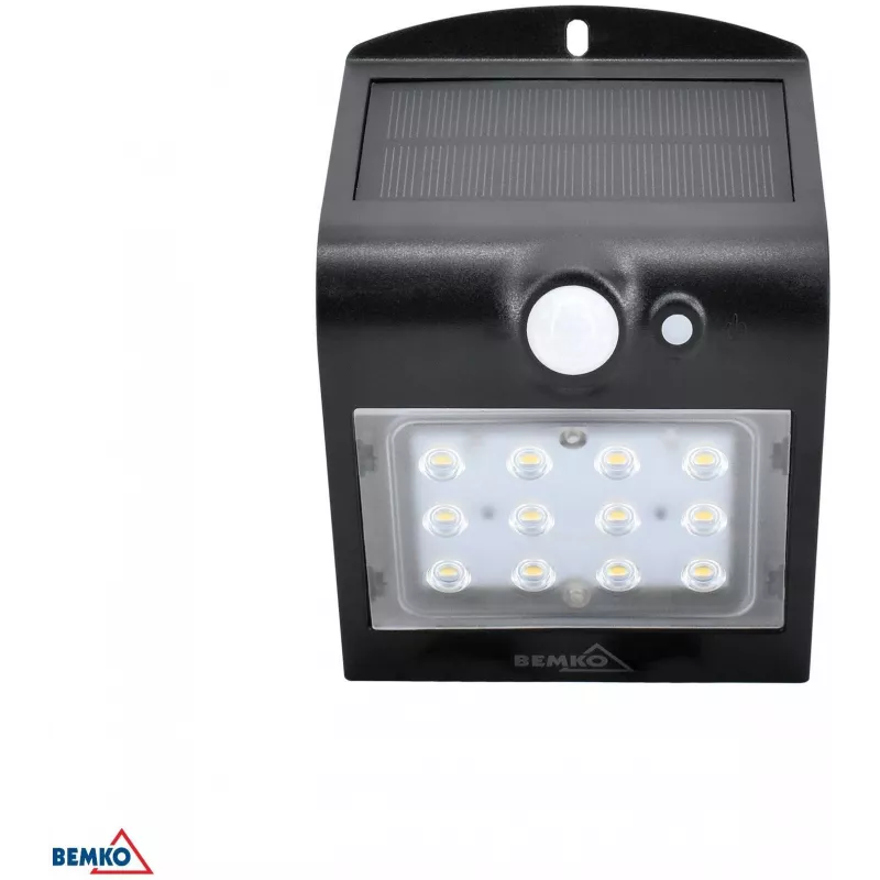 BEMKO TRINGO Solar LED Floodlight 1.5W 220lm 4000K IP65 Black with PIR Sensor C83-SOT-001BL-PIR