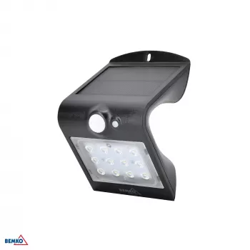 BEMKO TRINGO Solar LED Floodlight 1.5W 220lm 4000K IP65 Black with PIR Sensor C83-SOT-001BL-PIR