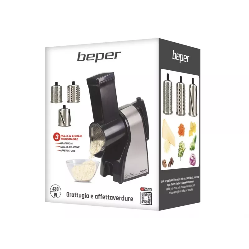 Beper BP.400 Cordless Electric Kettle, 1.7 L, 2200 W, Stainless Steel, Silver/Black