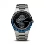 BERING Men's Classic Minimalist Quartz Watch 39mm Titanium Case Blue Dial Grey Stainless Steel Mesh Strap 32339-702