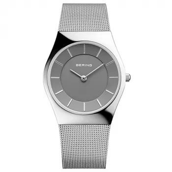 BERING Men's Classic Quartz Watch 11936-309 36mm Blue Dial Silver Milanese Mesh Strap