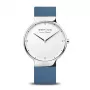 BERING Men's Classic Quartz Watch 15540-700 40mm Stainless Steel Mesh Blue Sunray Dial