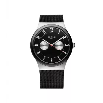 BERING Men's Watch 32139-202 Classic Collection 39mm Quartz Stainless Steel Mesh Black Dial