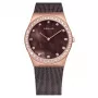 BERING Women's Watch 12430-262 30mm Rose Gold Stainless Steel Mesh Brown Sunray Dial