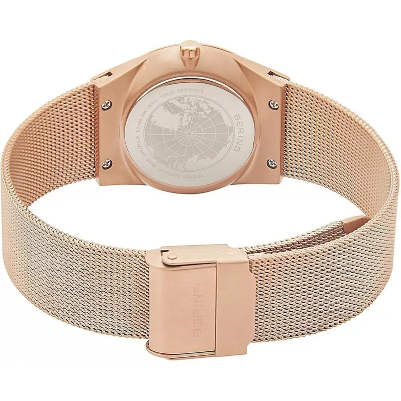 BERING Women's Watch 12430-366 30mm Rose Gold Stainless Steel Brown Sunray Dial