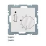 Berker 20301909 Room Temperature Controller with Opener Central Piece, 230 V AC, 10 A, Polar White Glossy