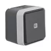 Berker 30763525 W.1 Surface-Mounted Illuminated Changeover Switch, Grey