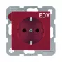 Berker 47238922 SCHUKO Socket S.1 Red Glossy EDV