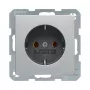 Berker 47436084 SCHUKO Socket Outlet (Type F) Q.1/Q.3 Aluminium Velvet 16A