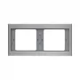 Berker B.IQ 2-Gang Horizontal Cover Frame, Brushed Stainless Steel