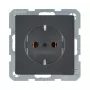 Berker Q.1/Q.3 SCHUKO Socket Outlet 1-Gang Anthracite Velvet 16A 250V Flush-Mounted