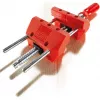 BESSEY S10-ST Mini Vice S 10 Screw Clamp, Red, 100 mm Clamping Width, 50 mm Throat Depth, with 2 Table Clamps