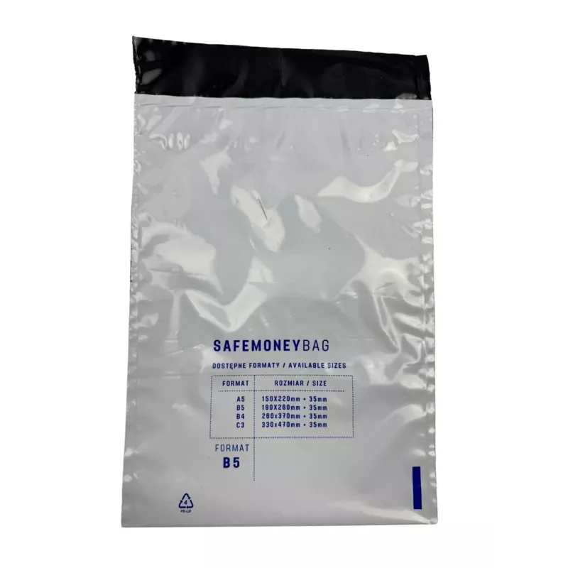 BESTPAK SAFEMONEYBAG Security Deposit Envelopes Transparent B5 190x260+35 mm 100 pcs