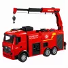BESTTOYS Fire Truck with Crane and Water Cannon Remote Control RC Huina 1:18