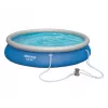 Bestway Fast Set Pool 457 x 84 cm (15 ft) Round Inflatable Above Ground Pool with Filter Pump, 11016 L Capacity, DuraPlus Liner, Prismatic Stone Print