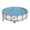 Bestway Steel Frame Pool 549 x 122 cm (18 ft x 48 in) Round Above Ground Pool with Filter Pump, Ladder, Cover - 56462
