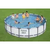 Bestway Steel Frame Pool 549 x 122 cm (18 ft x 48 in) Round Above Ground Pool with Filter Pump, Ladder, Cover - 56462