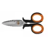 BETA 1128BSX Electrician's Scissors with Wire Stripping Notch, 145 mm, Stainless Steel, Orange/Black