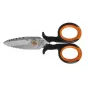 BETA 1128BSX Electrician's Scissors with Wire Stripping Notch, 145 mm, Stainless Steel, Orange/Black