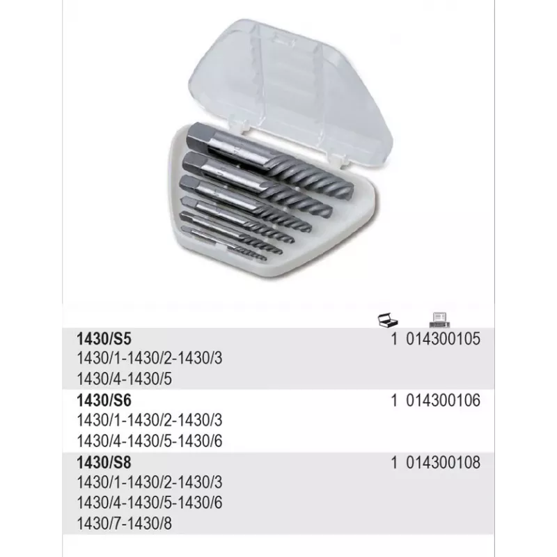 BETA Screw Extractor Set 8 pcs 1430/S8