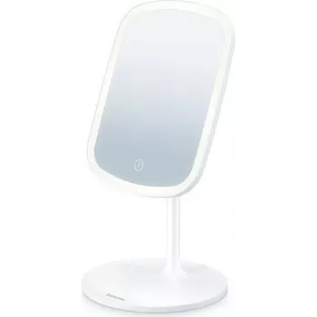 Beurer BS 47 Illuminated Cosmetic Mirror with 5x Magnification, Rechargeable Battery and Dimmable LED Lighting 10468