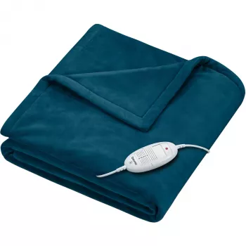 Beurer HD 75 Cosy Ocean Heated Overblanket 180x130 cm, 6 Temperature Settings, Machine Washable, Beurer Safety System, Auto-Off 40019