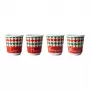Bialetti Set of 4 Tricolore Espresso Glasses, 80 ml, Glass, Italian Flag Colors, Dishwasher Safe