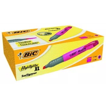 BIC Brite Liner Grip Highlighter, Chisel Tip, Pink, 1.7-5.1 mm Line Width, 1 Piece