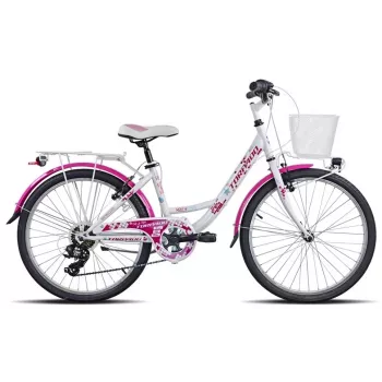 BICYCLE MTB 24 18G GIRL STEEL - 24 inch Girls' Mountain Bike, 18-Speed, Steel Frame, Front Suspension, V-Brakes