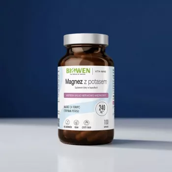 BIOWEN Magnesium 4x with Potassium – 100 Capsules – Vegan Food Supplement