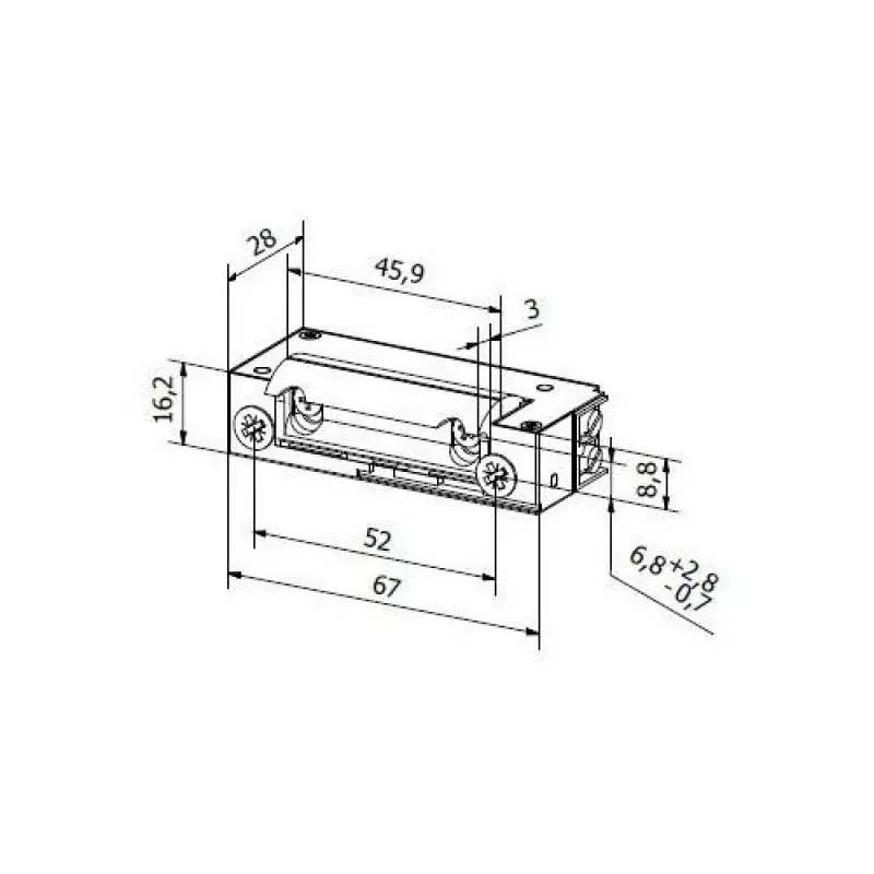 BIRA Electric Strike HARTTE XS12R-B XS Series 12V DC Reversible Reinforced