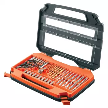 BLACK & DECKER A7231-XJ 76-Piece Titanium Drill Bit Set for Metal and Masonry, 1.5-8 mm