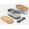 black+blum Oval Box 0.5 L Food Storage Container with Bamboo Lid and Stainless Steel Base