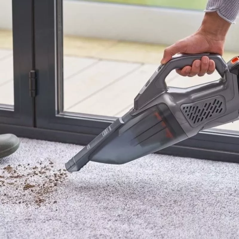 BLACK+DECKER BCHV001C1 Powerconnect 12V Car Handheld Vacuum Cleaner, 0.56L Bagless, Black/Grey/Orange