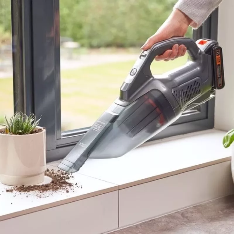 BLACK+DECKER BCHV001C1 Powerconnect 12V Car Handheld Vacuum Cleaner, 0.56L Bagless, Black/Grey/Orange