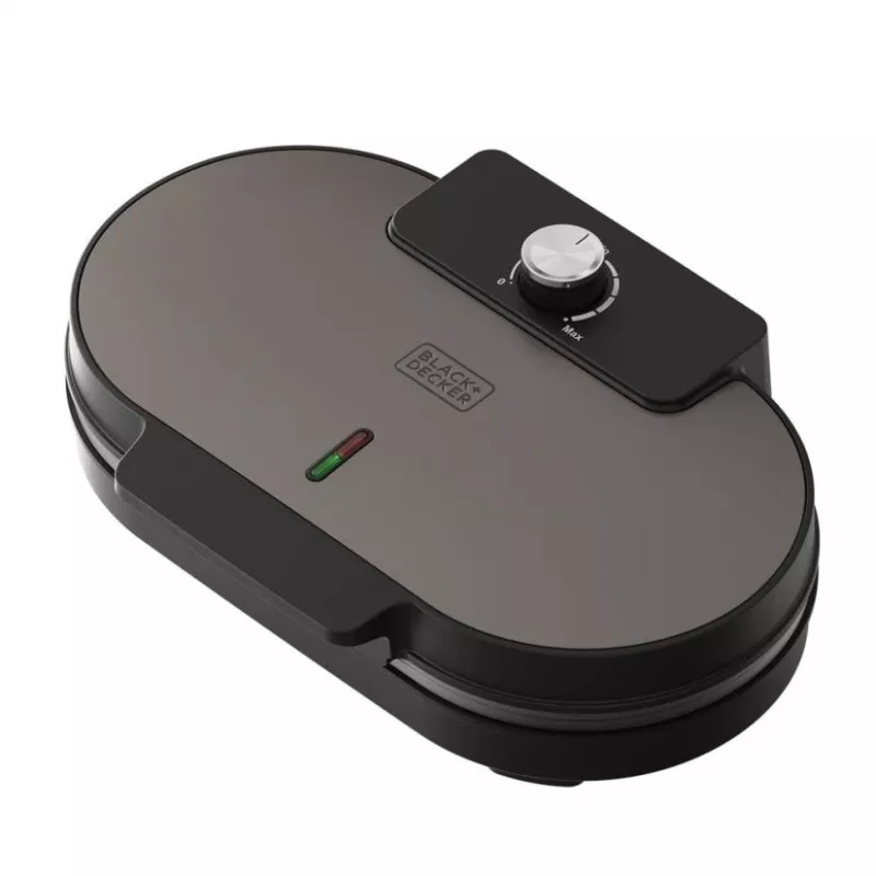 BLACK+DECKER BXFC3200E 1400 W Belgian Waffle Maker – Non-Stick, Adjustable Thermostat, Stainless Steel