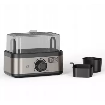 BLACK+DECKER BXKS4800E Egg Cooker, 400 W, 6 Eggs, Soft/Medium/Hard, Black