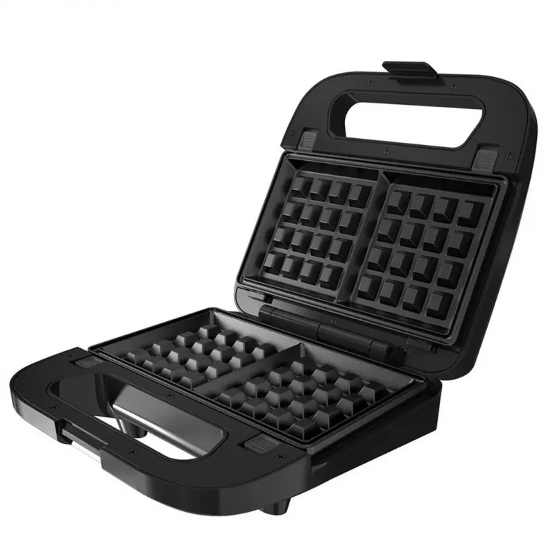 BLACK+DECKER BXSA754E 3-in-1 Sandwich Maker, Waffle Maker & Grill with 3 Interchangeable Non-Stick Plates, 750 W, Stainless Steel