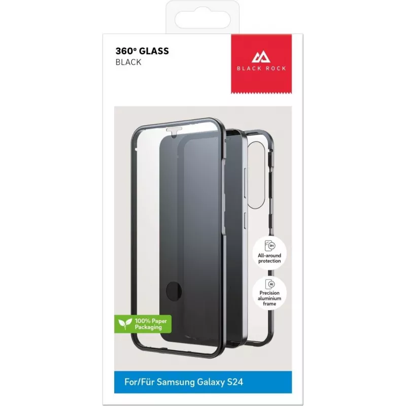 Black Rock 360° Glass Protective Case with Armband for Samsung Galaxy S9+ (6.2 inch) - Black 00226137
