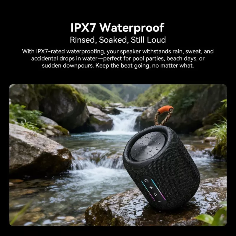 Blackview AuraBass 2 Portable Bluetooth Speaker, 15W, IPX5, 7h Battery, Black