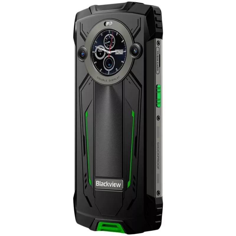 Blackview BV8200 Rugged 4G LTE Smartphone 6.5 inch FHD+ 120Hz, 1.3 inch Secondary Display, 12GB RAM, 256GB Storage, 8800mAh Battery, 50MP+13MP Rear Cameras, 32MP Front Camera, IP68/IP69K/MIL-STD-810H, NFC, Fingerprint, Green