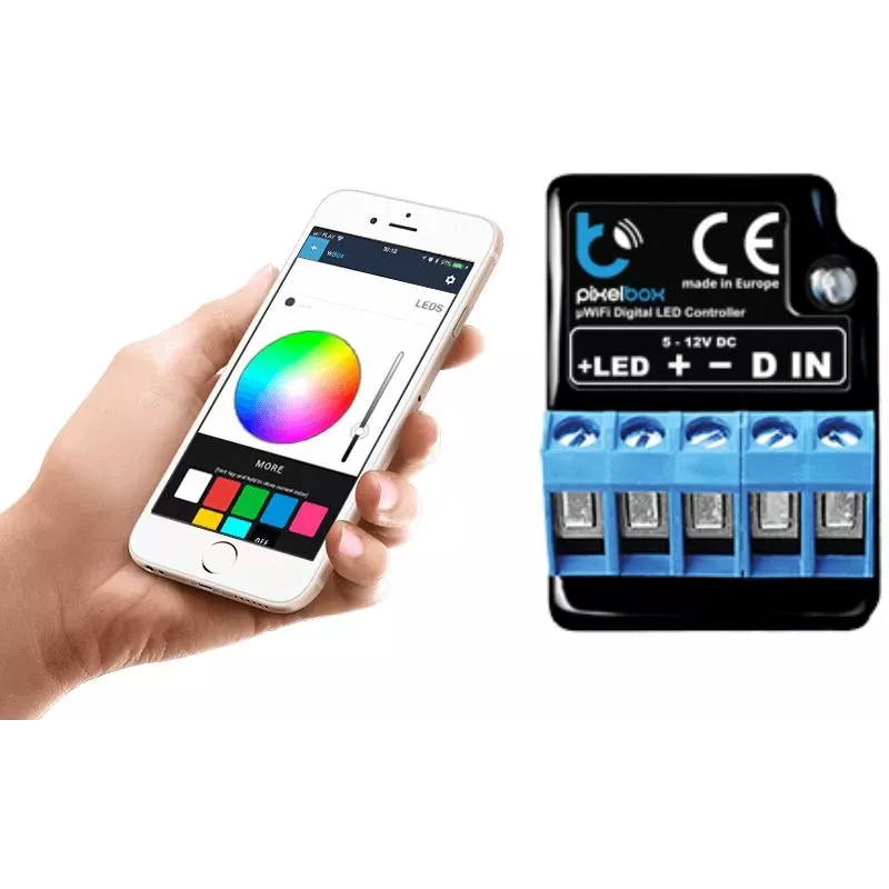 BLEBOX LED Pixelbox Wi-Fi Lighting Module – Pixel Controller for WS2812/APA102, 5A, 1024 Pixels