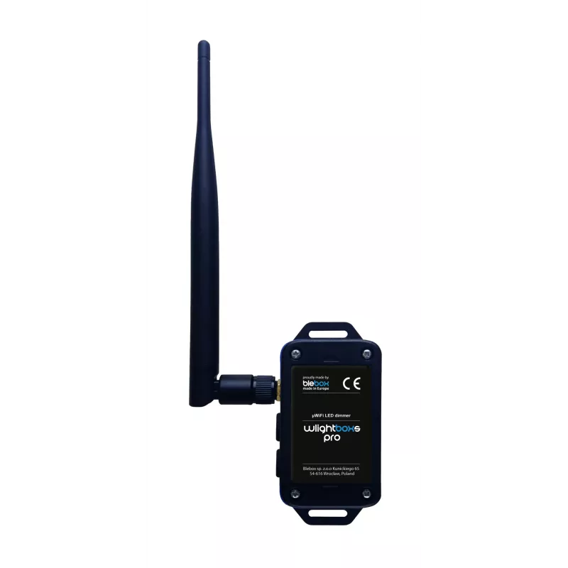 BLEBOX wLightBoxS Pro Smart LED Dimmer Controller with External Antenna 12-24V DC