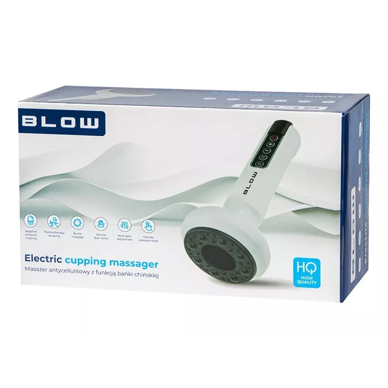 BLOW CUPPING PRO Anti-Cellulite Massager with Chinese Cupping, 12 Suction & Heat Levels, Red Light Therapy, Rechargeable