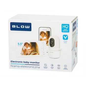 BLOW Electronic Baby Monitor with 5.5 inch LCD WiFi Monitor, Full HD Camera, Pan/Tilt/Zoom, Night Vision, Two-Way Audio, Temperature Sensor, Lullabies, 300m Range