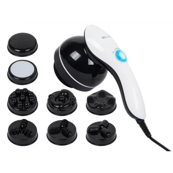BLOW SILK Anti-Cellulite Massager with Infrared Heat and 4 Interchangeable Heads, White/Purple